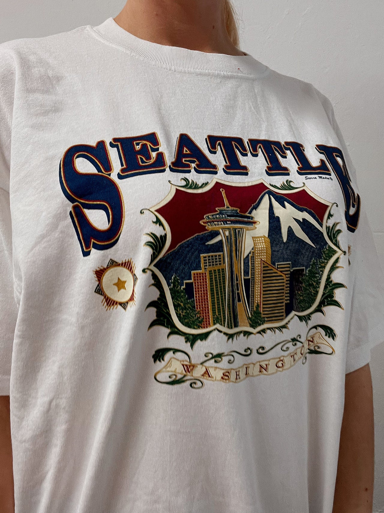 T-shirt vintage blanc Seattles XL