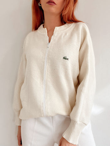 Jacket vintage Lacoste Blanche crème en laine