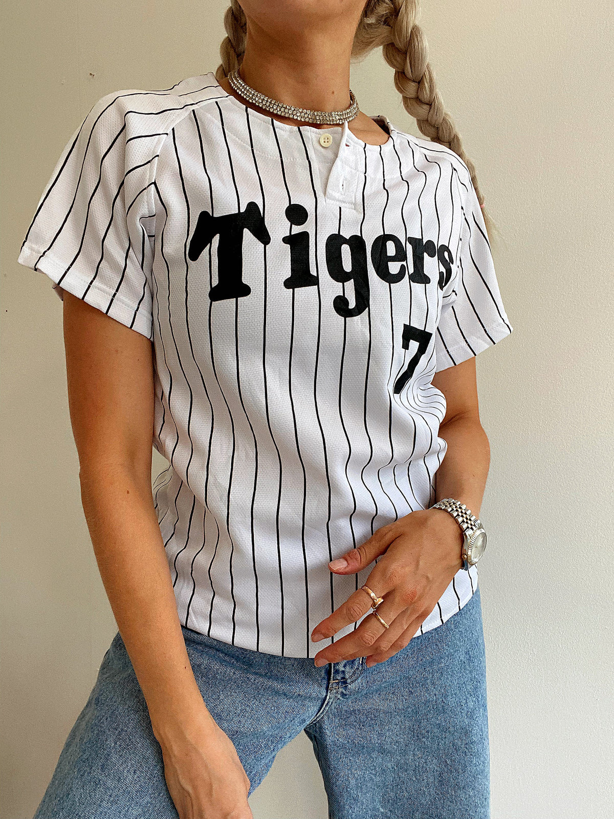 Maillot de sport - tshirt blanc et noir Tigers XS