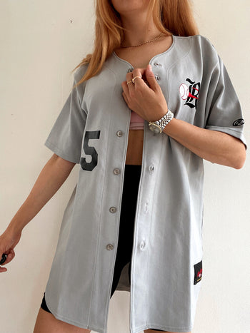 Hellgraues Baseballtrikot L