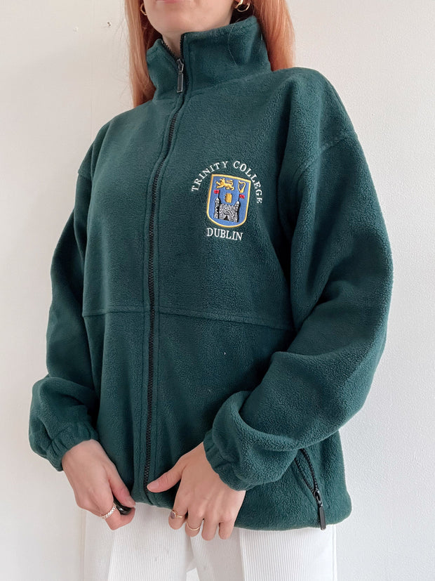 Pull polaire vert foncé vintage M