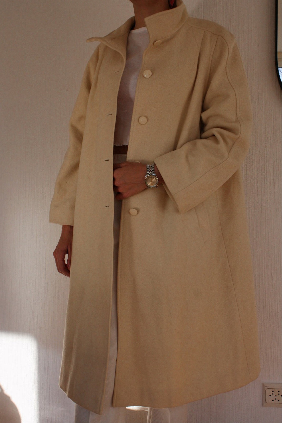 Manteau blanc cassé S