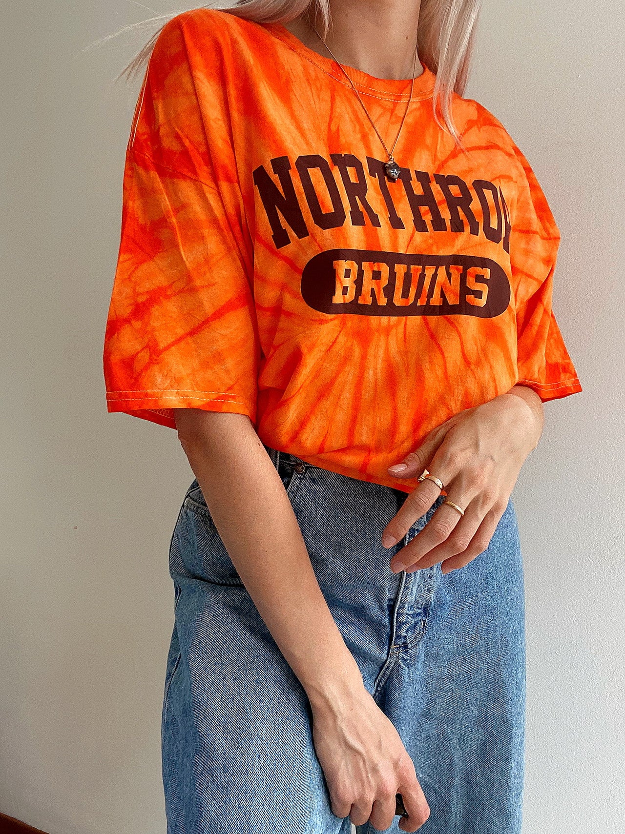 T-shirt vintage tie and dye orange  XL