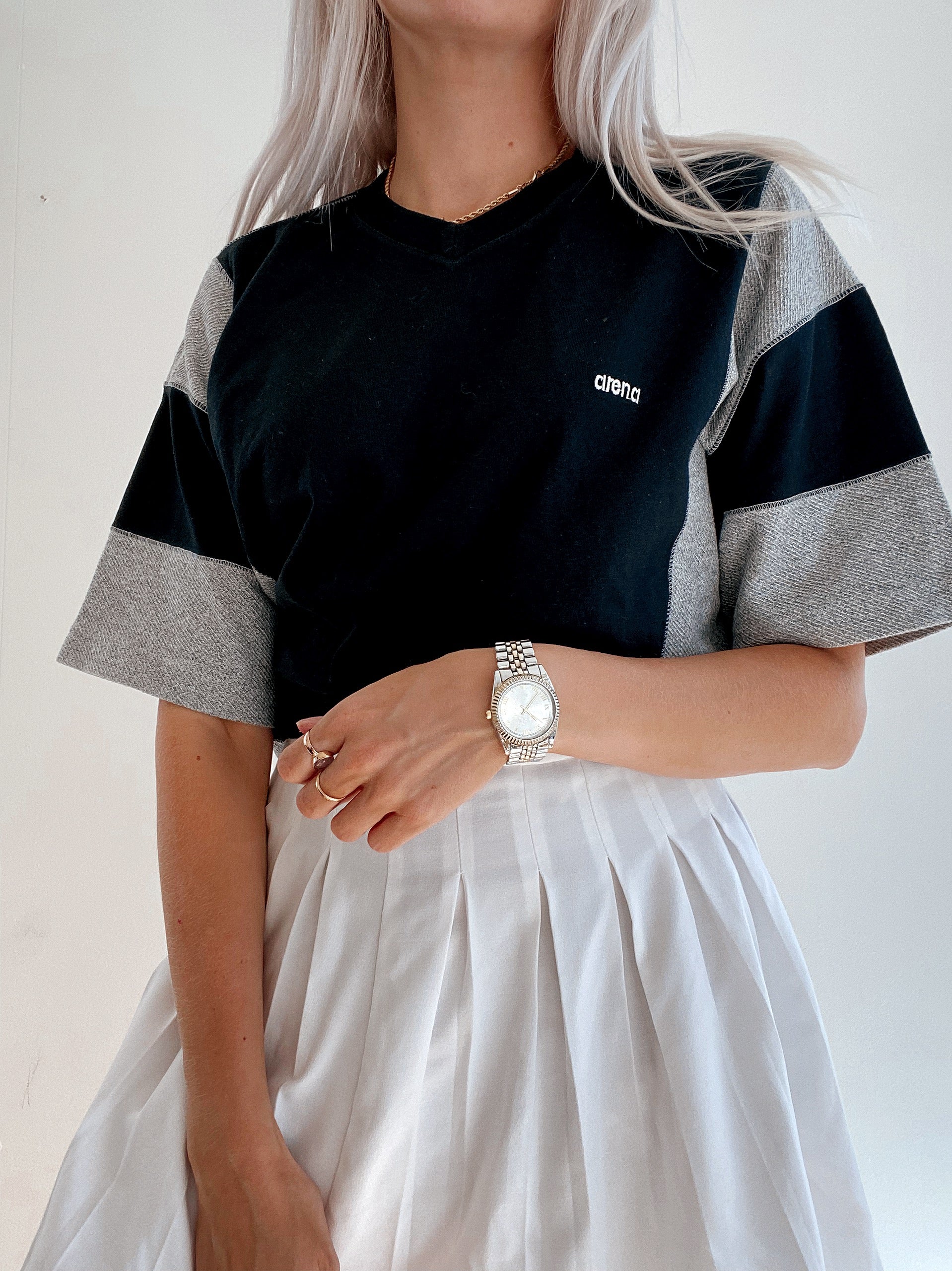 T-shirt épais noir et gris Arena L