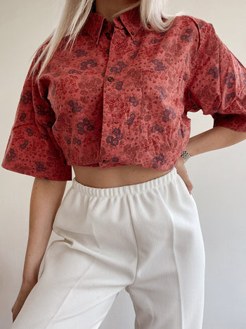 Chemise Vintage 80/90s rose à fleurs