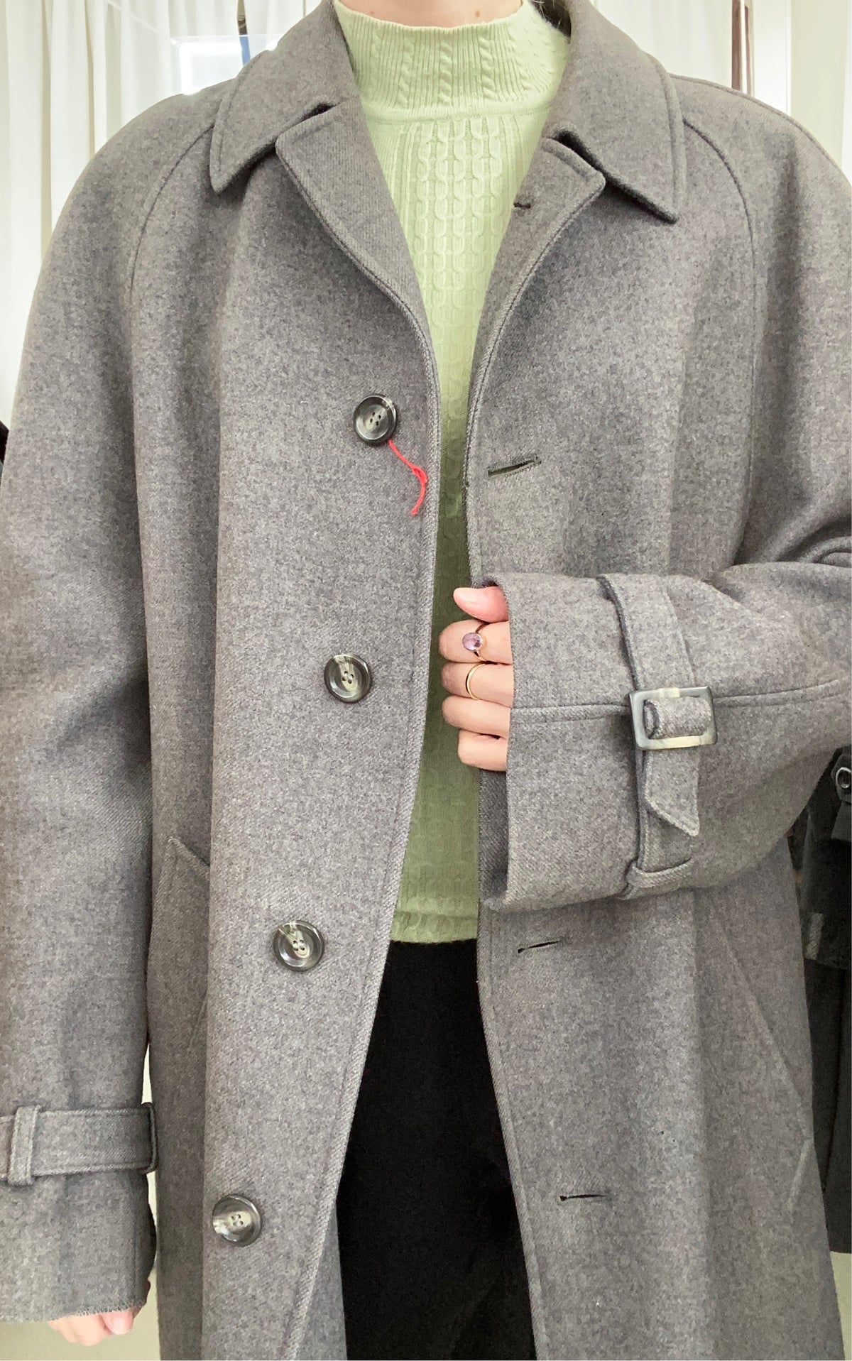 XL-übergroßer grauer Wollmantel