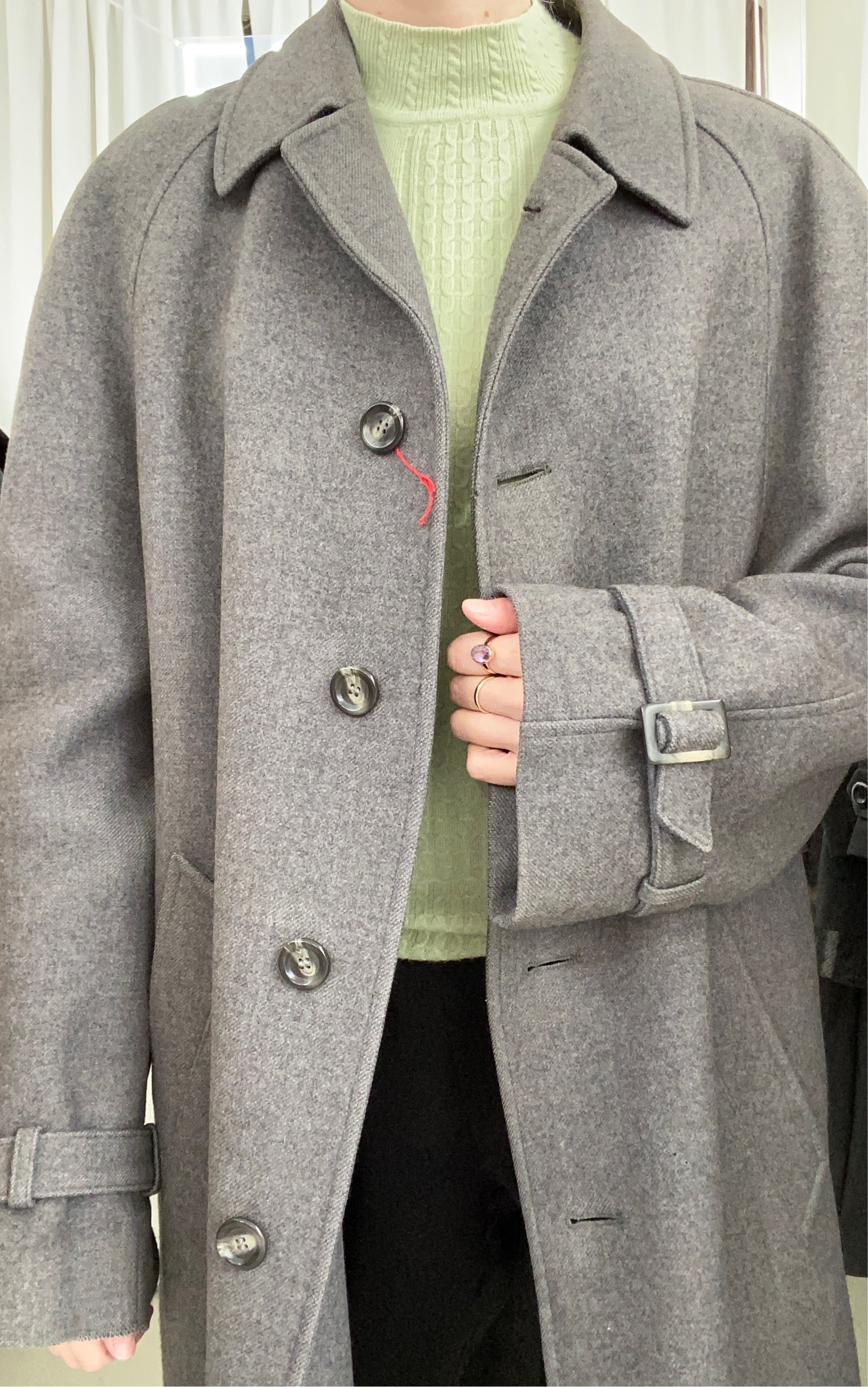 XL-übergroßer grauer Wollmantel