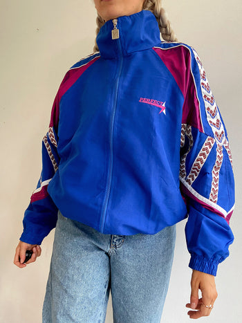 Veste de jogging vintage bleue oversized