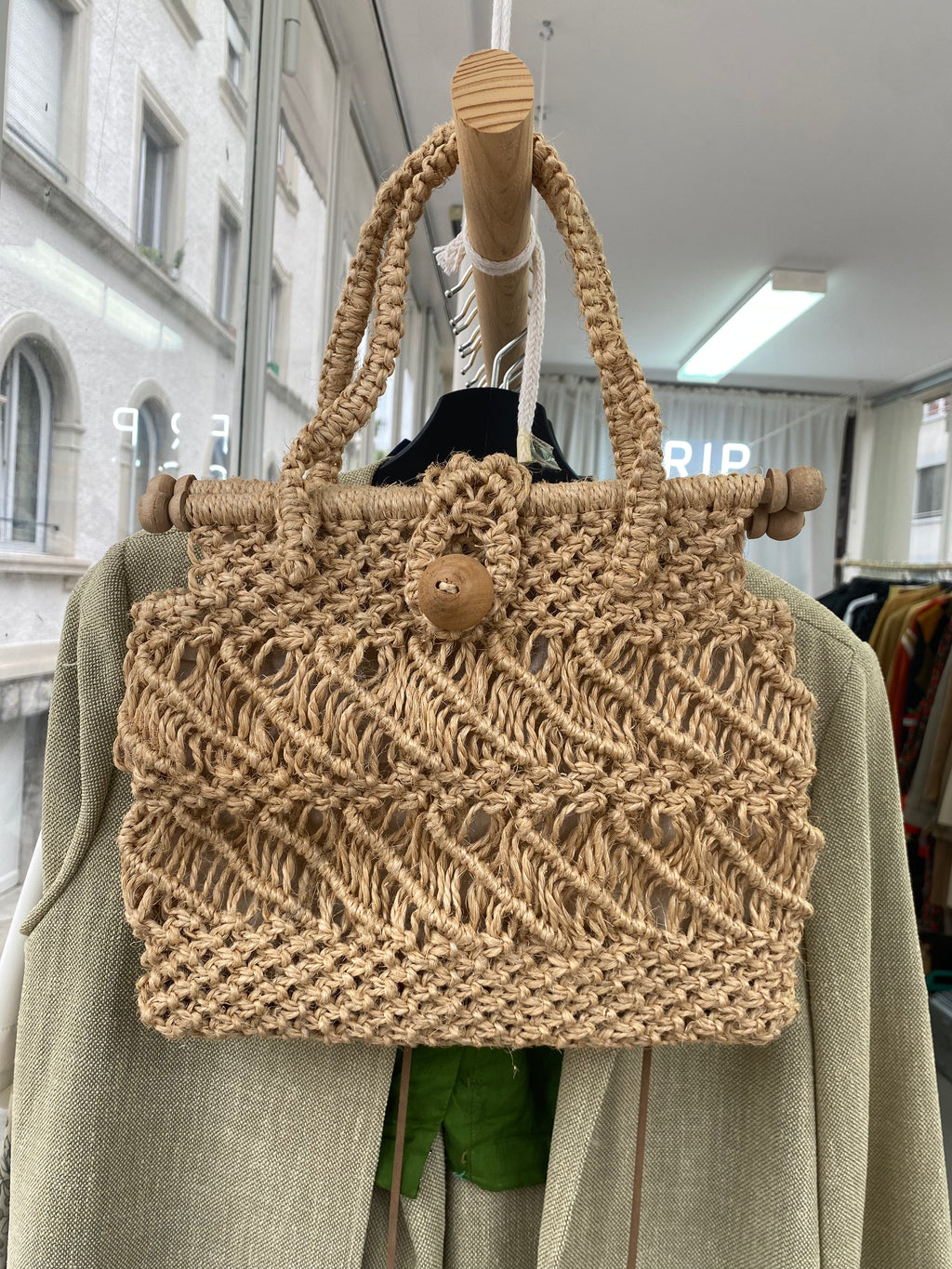 Vintage-Handtasche aus Stroh