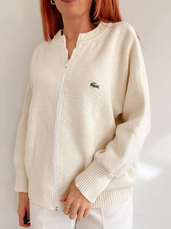 Jacket vintage Lacoste Blanche crème en laine