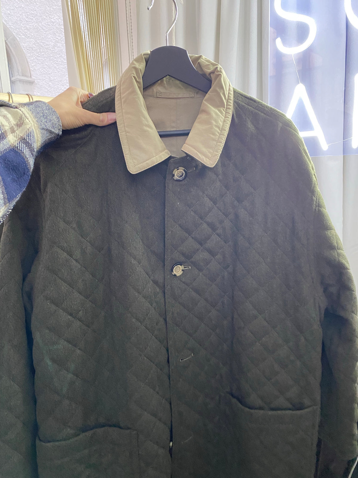 Veste khaki double face en laine