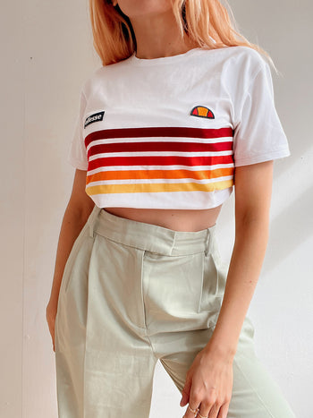 Tshirt vintage blanc et orange Ellesse M