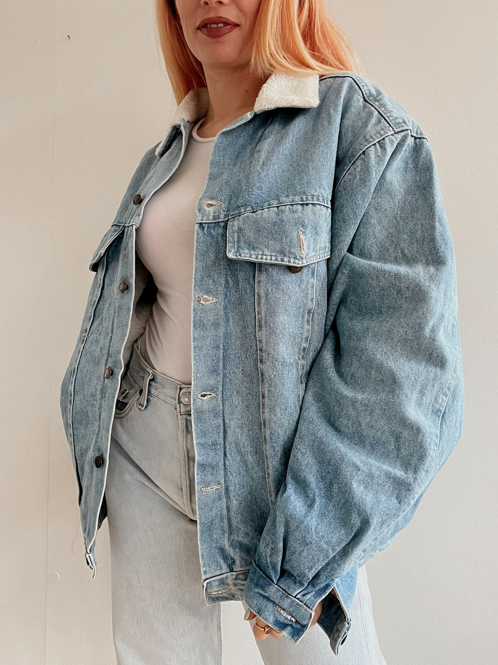 White and blue jacket with orange collar Adidas XL