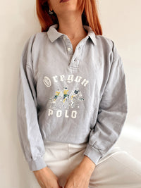 Hellgrauer Vintage-Pullover L