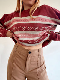 Vintage rosa Strickpullover
