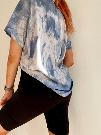 T-shirt tie and dye USA bleu clair S