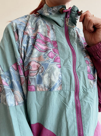 Veste de jogging vintage verte et violette L