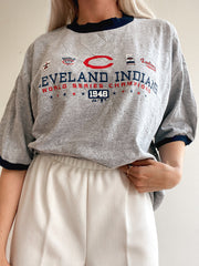 T-shirt USA Cleverland gris et bleu foncé XL
