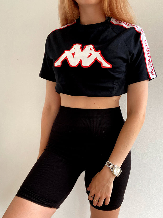 T-shirt noir et rouge Kappa XS