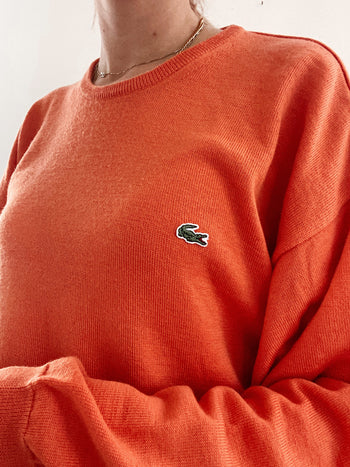 Pull en maille orange Lacoste XXL