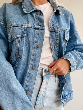 Veste en jeans vintage bleue L