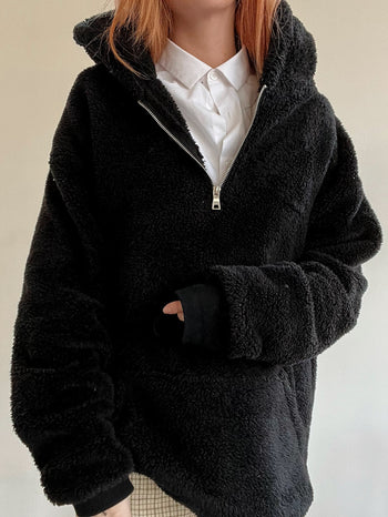 Pull noir nounours / polaire XL