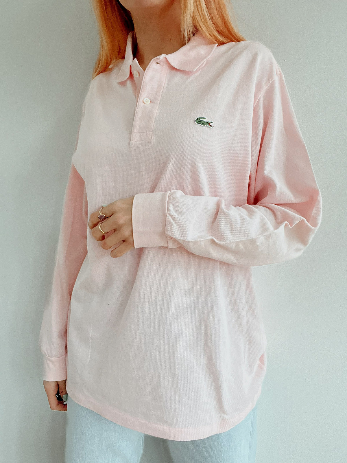 Polo Lacoste rose pâle S