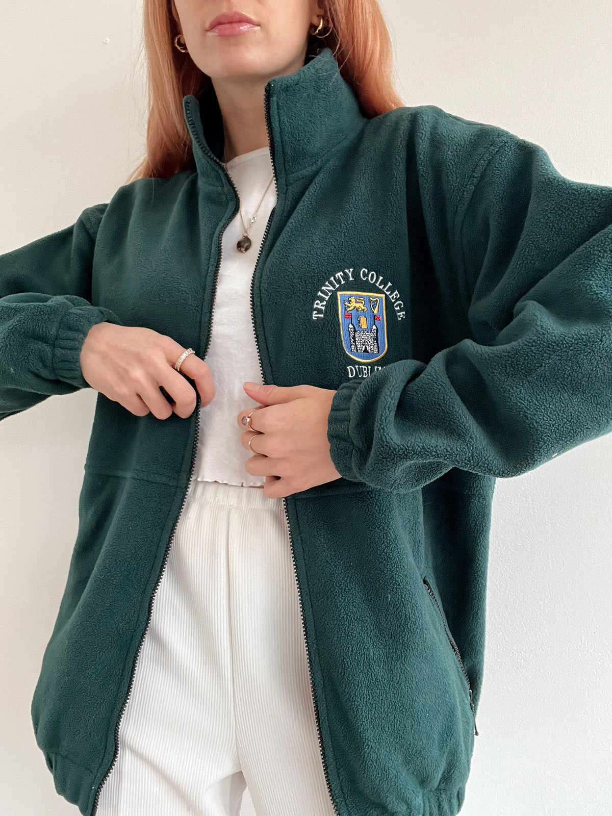 White and blue jacket with orange collar Adidas XL