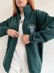 Pull polaire vert foncé vintage M