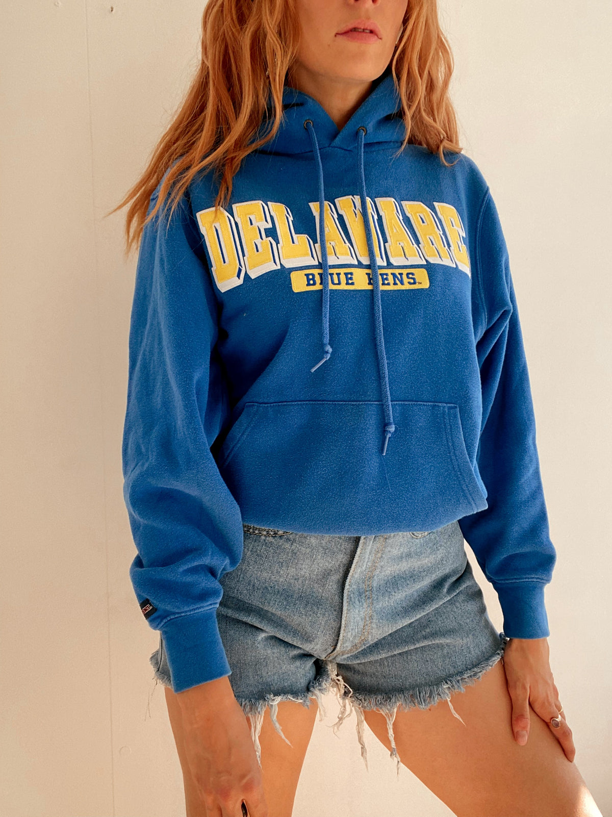 White and blue jacket with orange collar Adidas XL