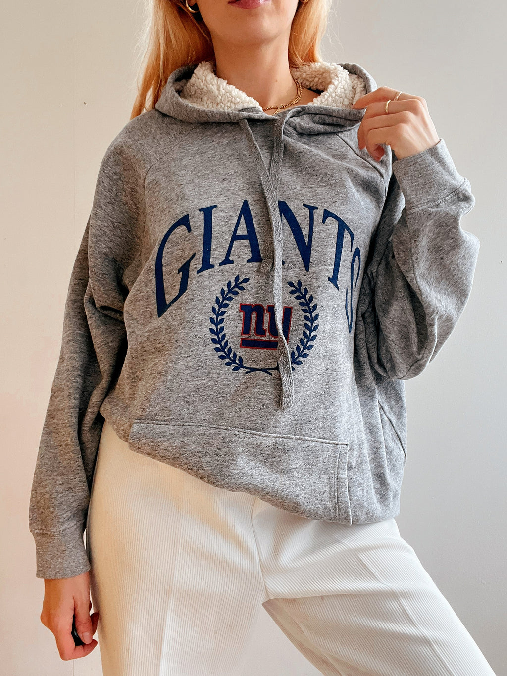 White and blue jacket with orange collar Adidas XL