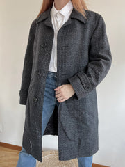 Manteau en laine vintage gris M/L