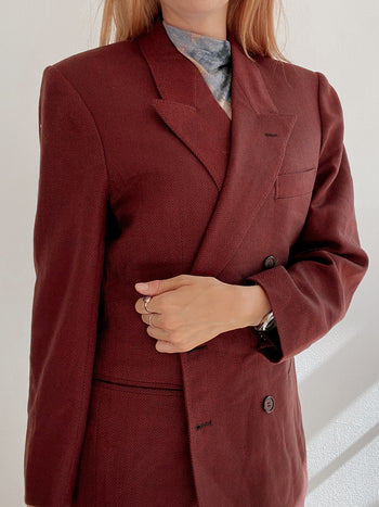 Veste Blazer vintage bordeaux L