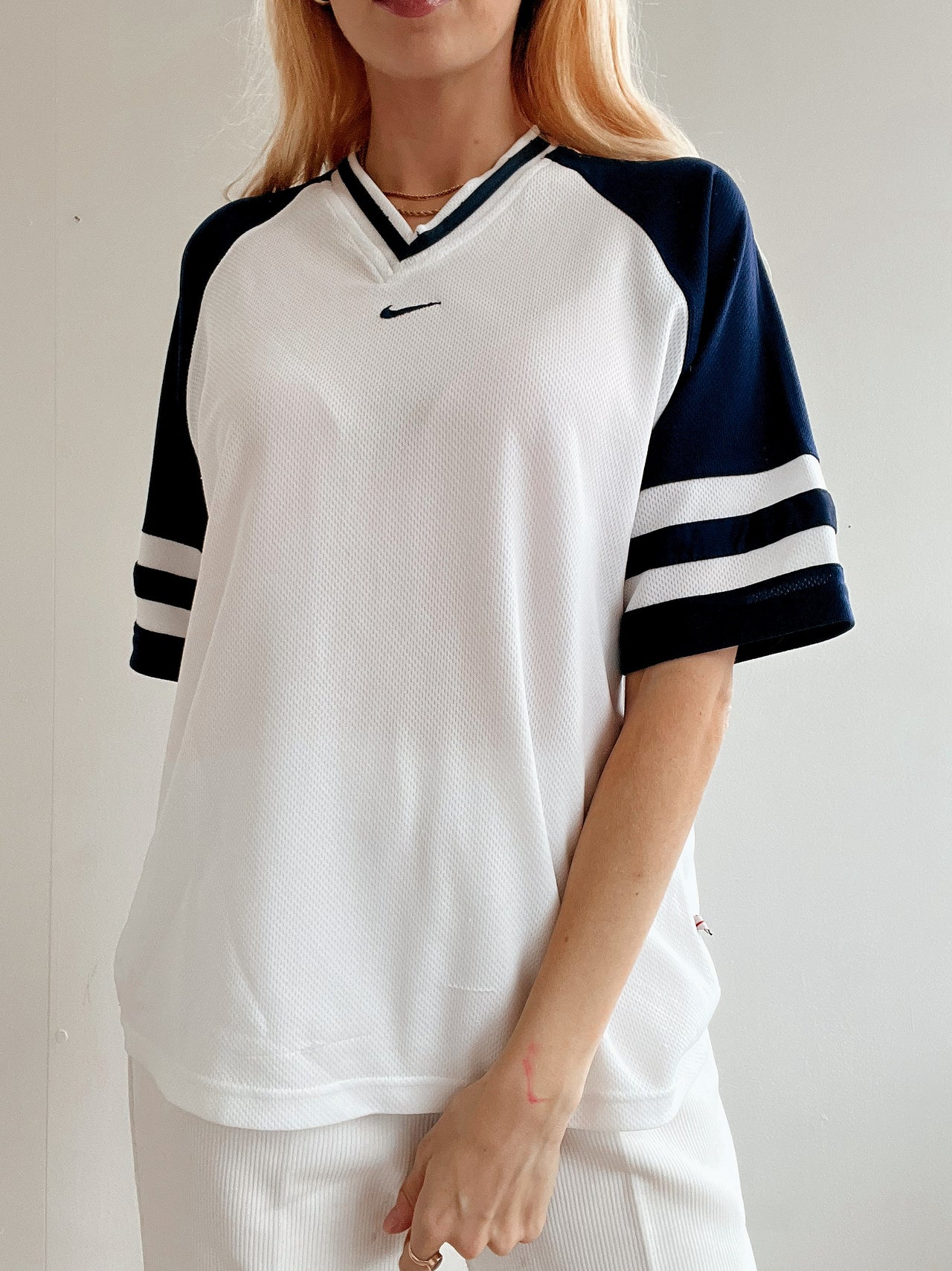 T-shirt de sport blanc vintage Nike L