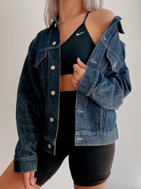 White and blue jacket with orange collar Adidas XL