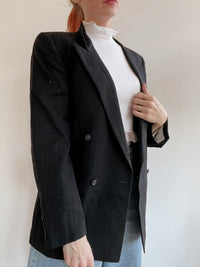 Veste blazer vintage noire lignée M