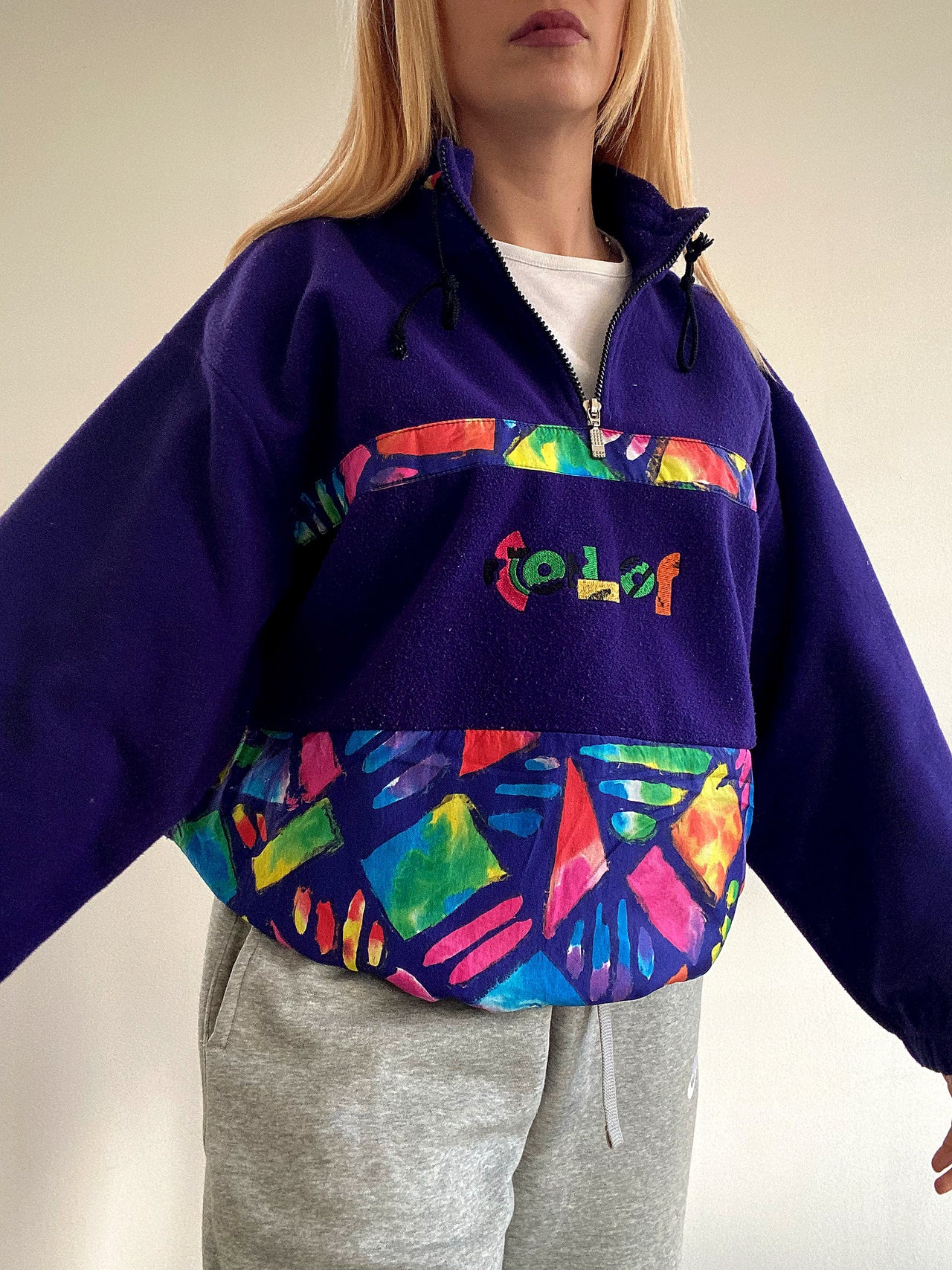 Vintage lila Fleecepullover M