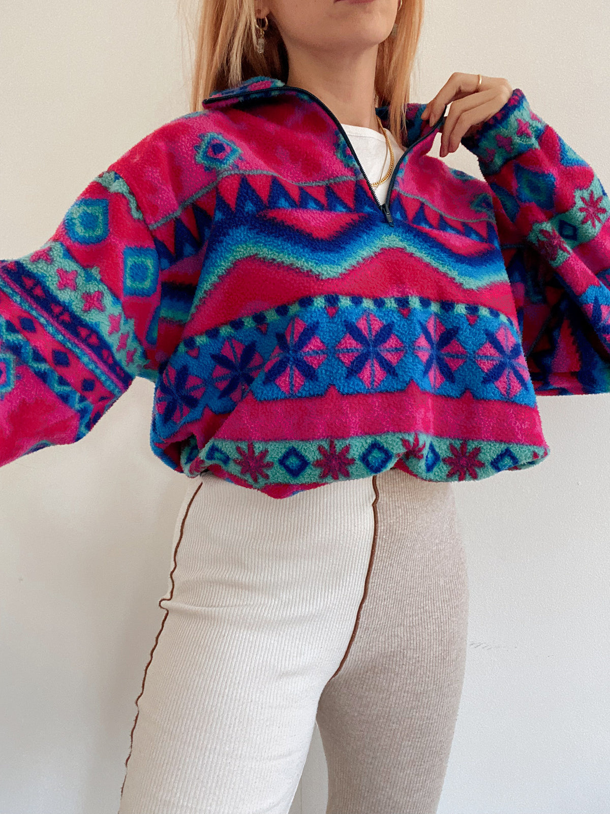 XL blue fleece sweater