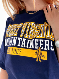 T-shirt vintage bleu marine et jaune  XXL