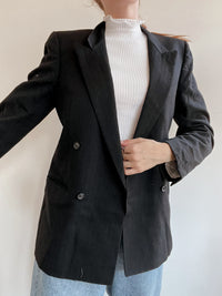 Veste blazer vintage noire lignée M