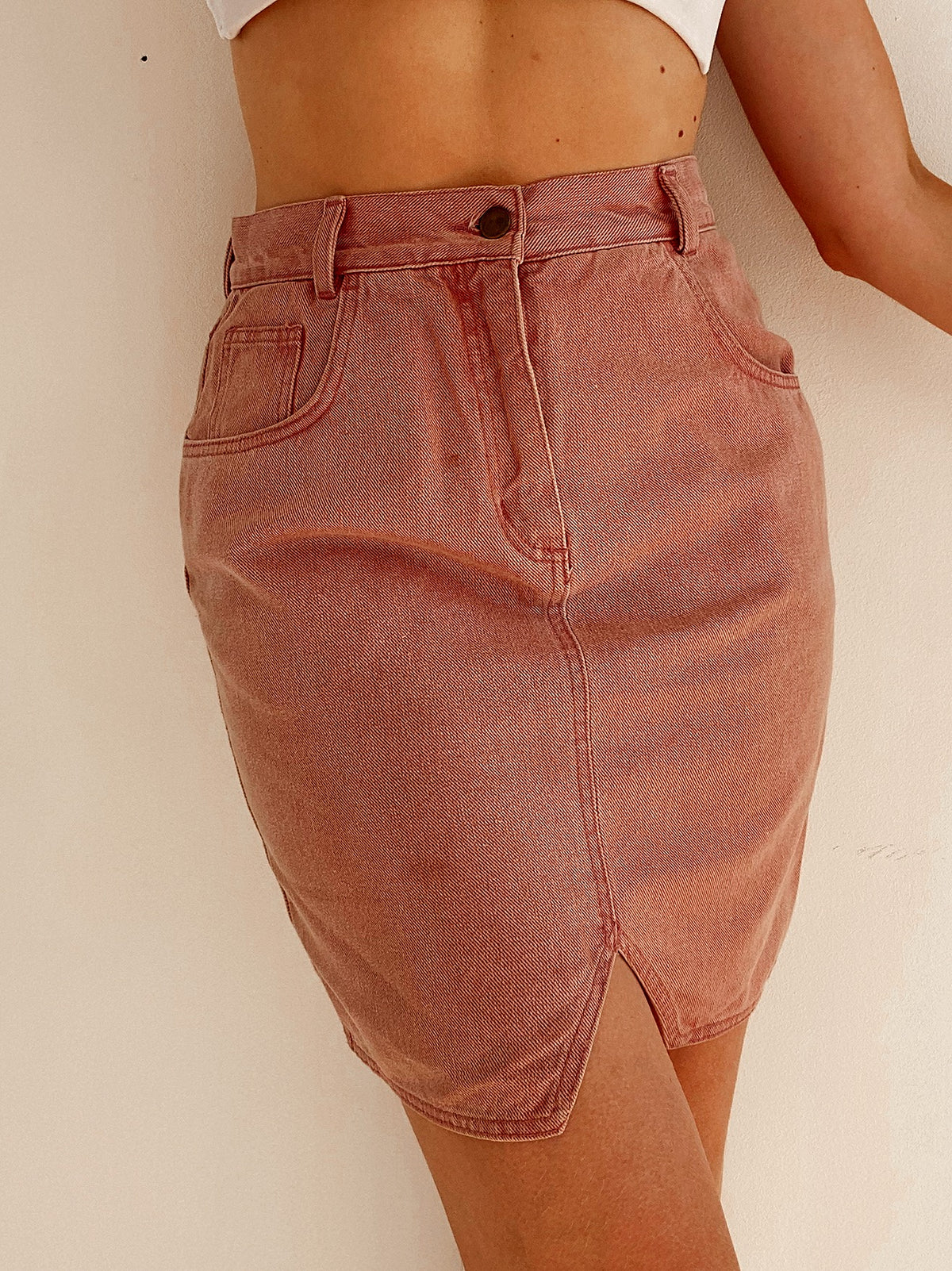 Jupe vintage rose en jeans M
