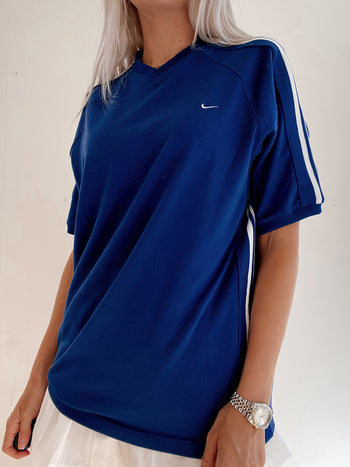 T-shirt bleu foncé Nike col V XL