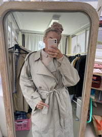Trench Coat 70/80s beige, boutons beige, avec ceinture L