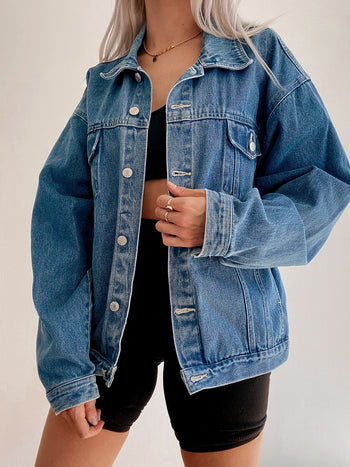 Veste en jeans vintage bleue oversized