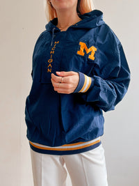 White and blue jacket with orange collar Adidas XL