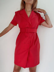 Vintage rosa Kleid im Blazer-Stil, dunkelrosa M 
