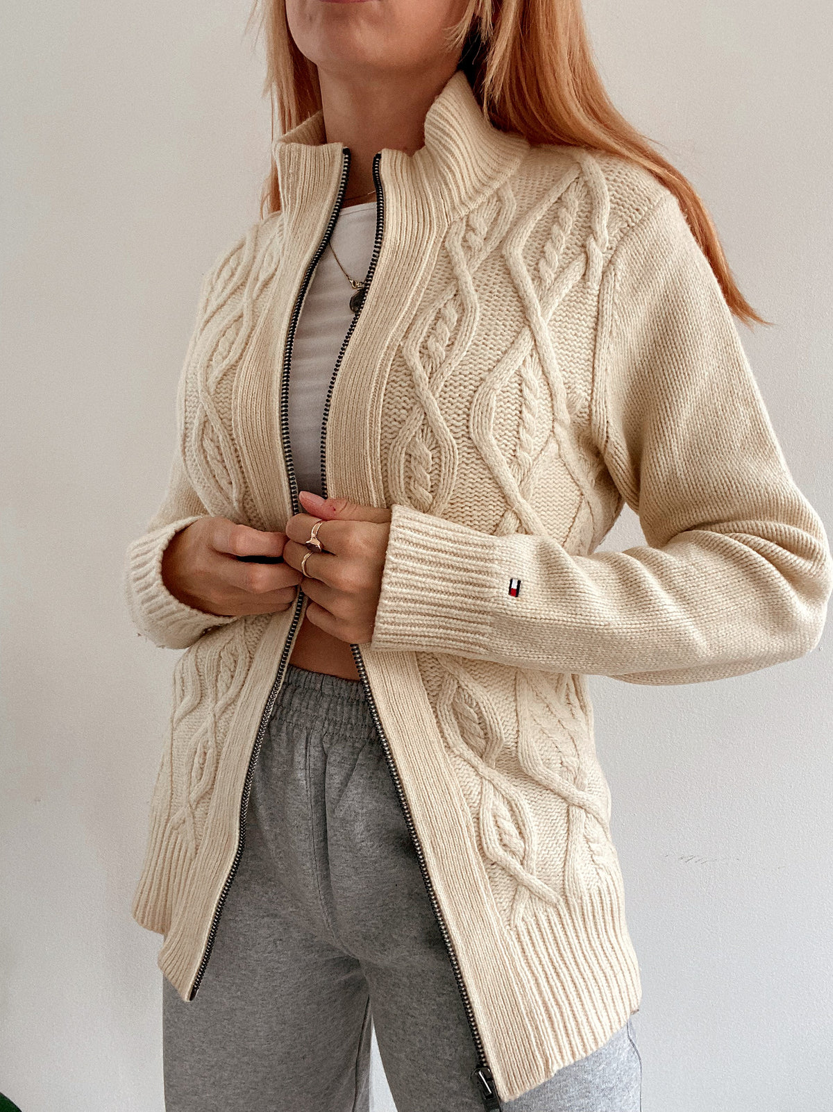 Jacket en laine  blanc cassé Tommy Hilfiger L