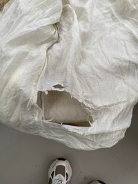 Cremefarbener Kunstpelzmantel M 