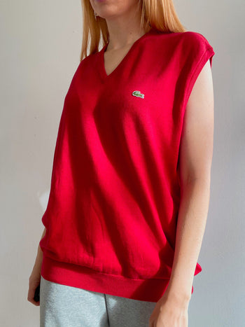 Gilet sans manches  en maille rouge Lacoste L