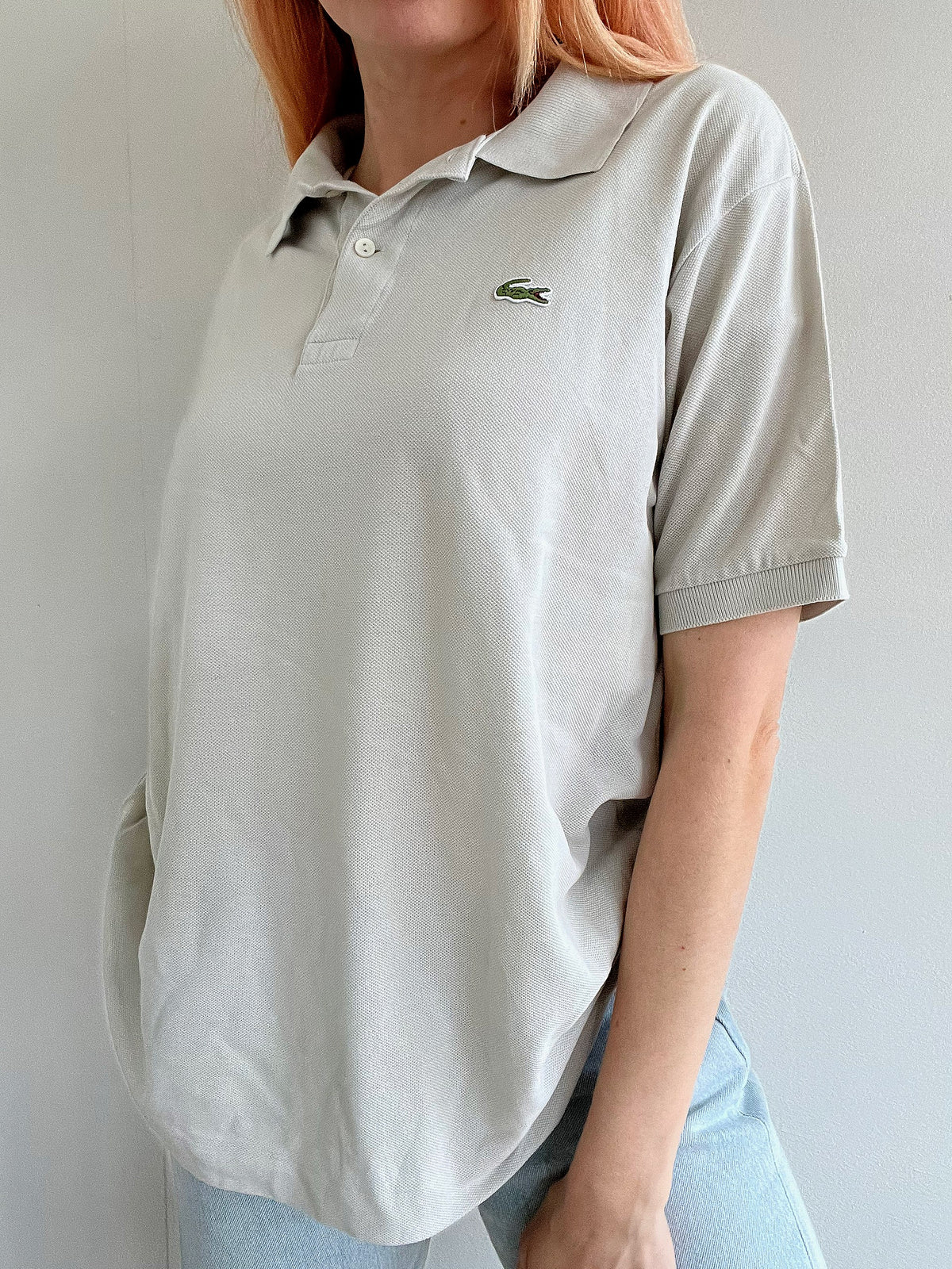 Polo Lacoste gris clair S/M